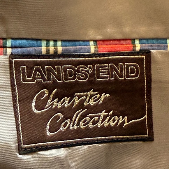 Lands End Charter Collection Vintage 90s Men's Madras Plaid Blazer Jacket Medium - Picture 7 of 8
